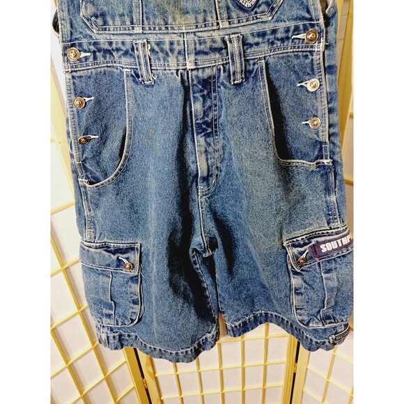 Southpole Vintage Denim Shorts Overalls Size Small Y2K Street Wear - Picture 7 of 12